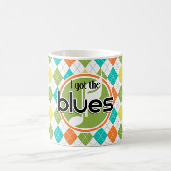Blues Music; Colorful Argyle Pattern Coffee Mug by MusicPlanet at Zazzle