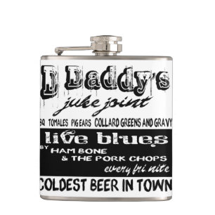 Blues Music Flask Vintage Juke Joint Sign Route 61