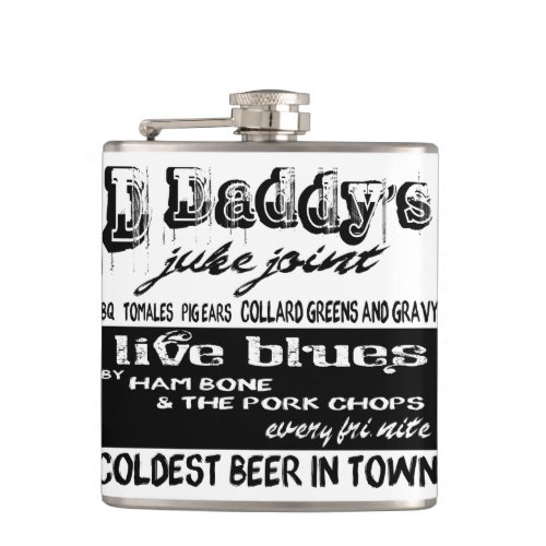 Blues Music Flask Vintage Juke Joint Sign Route 61