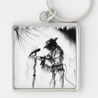 Blues Music Live Band Guitar Sketch Art Keychain