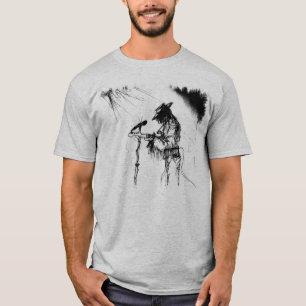 Blues Music Live Band Guitar Sketch Art T-Shirt