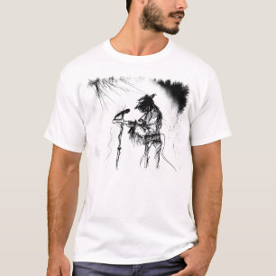 Blues Music Live Band Guitar Sketch Art T-Shirt