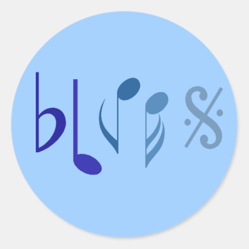 Blues Music Notes Sticker