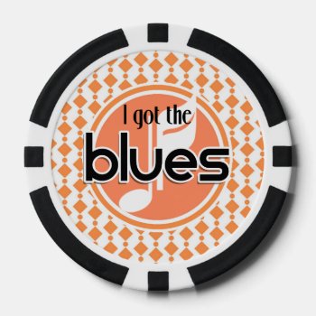 Blues Music Poker Chips by MusicPlanet at Zazzle