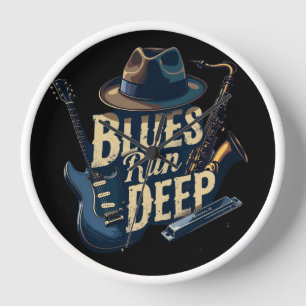 Blues Music Retro Aesthetic Vintage Jazz Clock