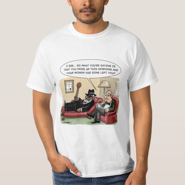 Blues musician in therapy T-Shirt (Front)