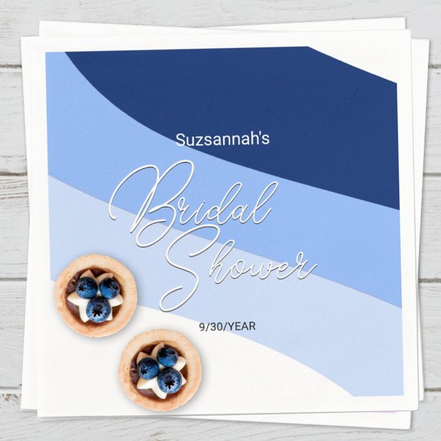 Blues Navy Carolina Robins Egg Horizontal Streams Napkins (Creator Uploaded)