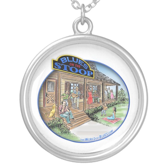 Blues on the Stoop Sterling Silver Necklace (Front)