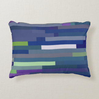 Blues Palette Color Bricks Pattern Decorative Pillow
