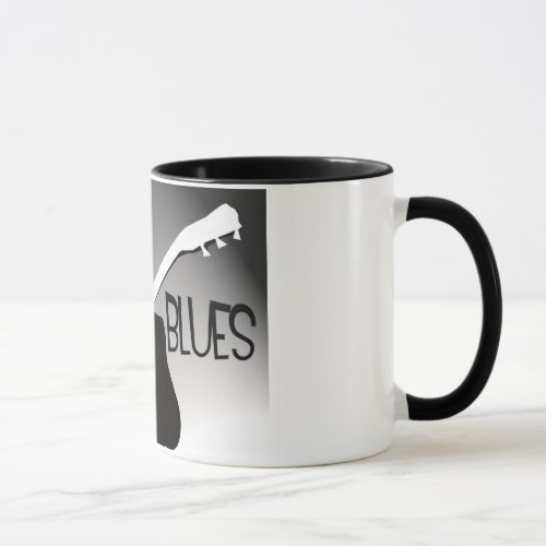 Blues players silhouette with a spotlight mug