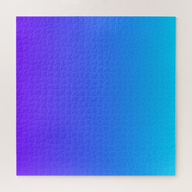 Blues & Purple | Modern Color Gradient Ombre Jigsaw Puzzle (Horizontal)
