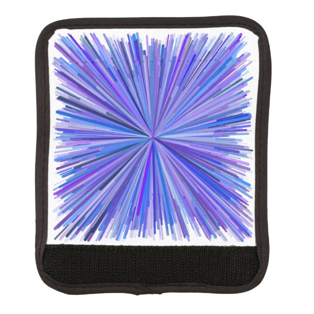 Blues & Purples Line Burst Pattern Luggage Handle Wrap (Front)