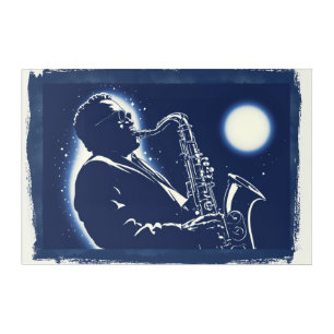 Blues Saxophone Player Pop Art Musicians Music