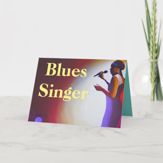 Blues Singer Thank You Card (Front)