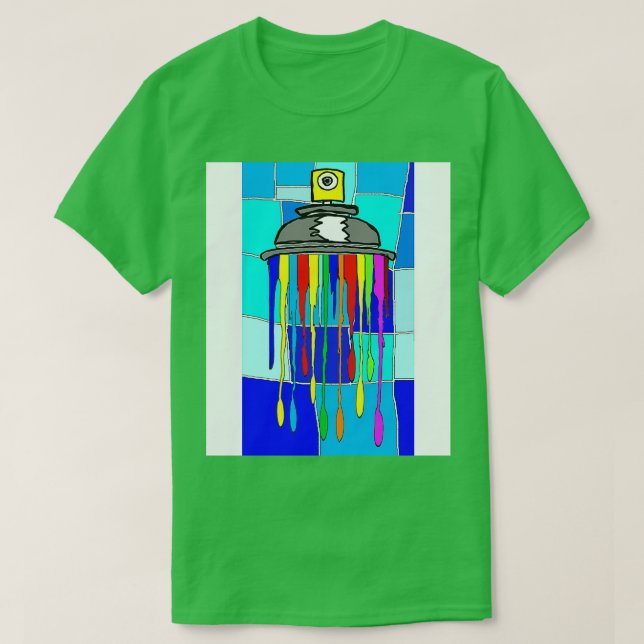 Blues Spray Graffiti Funny Rainbow 24 1 T-Shirt (Design Front)