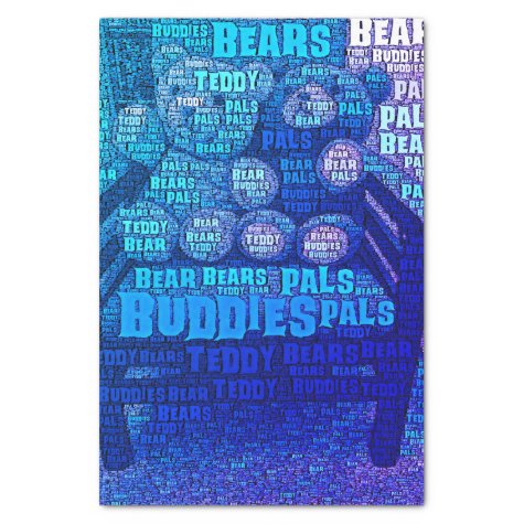 Blues Teddy Bear Best Friends Embedded Word Cloud