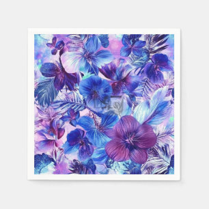 Blues & violets floral napkins