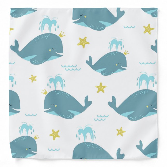 Blues Whales And Starfish Bandana (Front)