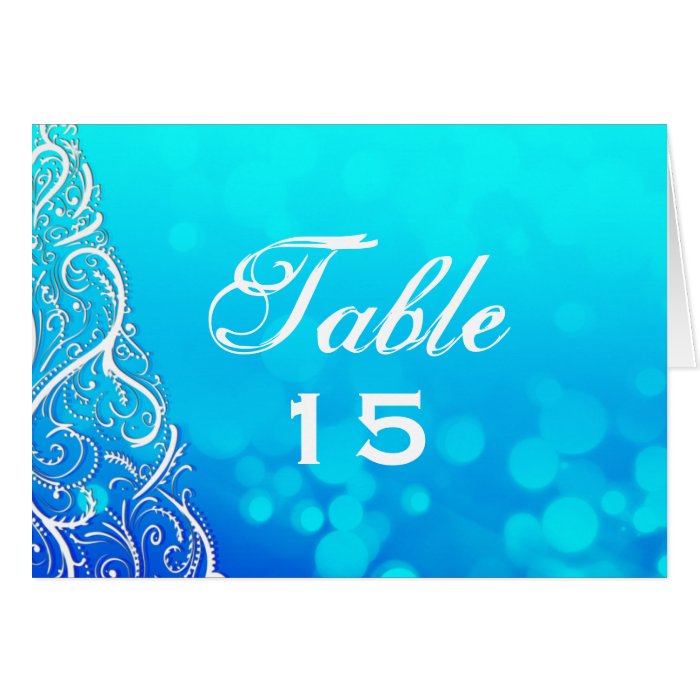 Blues Winter Flourishes Table Number Card