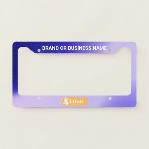 Blueshade Color Business Company Custom Text  Logo License Plate Frame