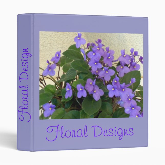 Bluest Blue Violets 3 Ring Binder (Front/Spine)