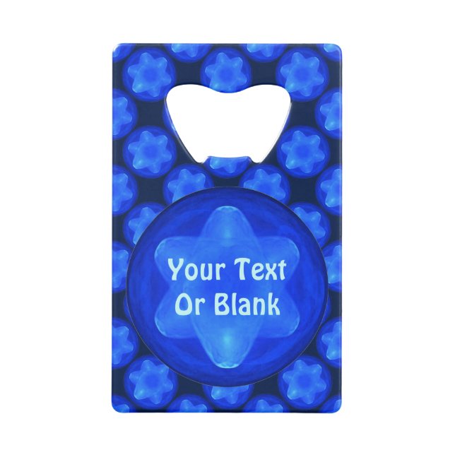 Bluestar Fractal Credit Card Bottle Opener (Front)