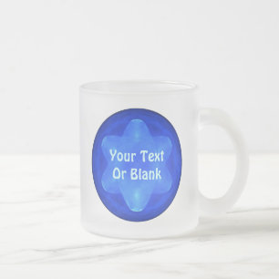 Bluestar Fractal Frosted Glass Coffee Mug