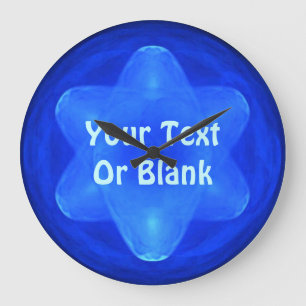 Bluestar Fractal Large Clock