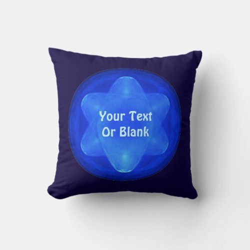 Bluestar Fractal Throw Pillow