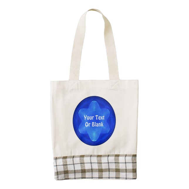 Bluestar Fractal Zazzle HEART Tote Bag (Front)