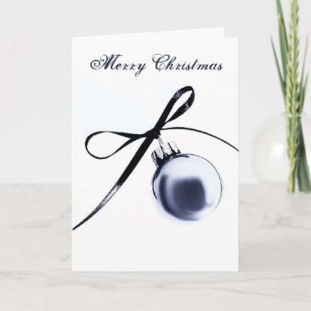 Bluesteel Christmas Ornament With Ribbon Holiday Card