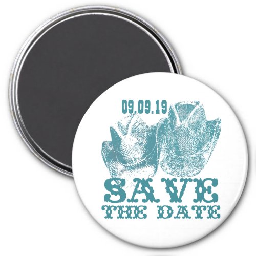 Bluestone Teal Western Horse Ranch Farm Wedding Magnet