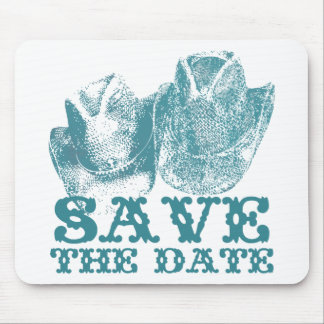 Bluestone Teal Western Horse Ranch Farm Wedding Mouse Pad