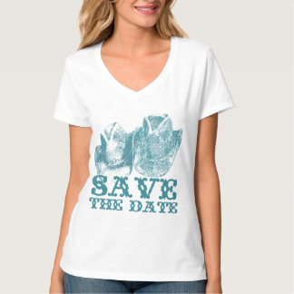 Bluestone Teal Western Horse Ranch Farm Wedding T-Shirt