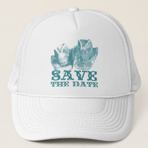 Bluestone Teal Western Horse Ranch Farm Wedding Trucker Hat