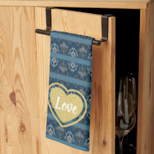 BlueStripe Love Kitchen Towel by Poet Adiela Akoo