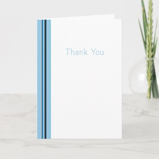 BlueStriped Thank You Card (Front)