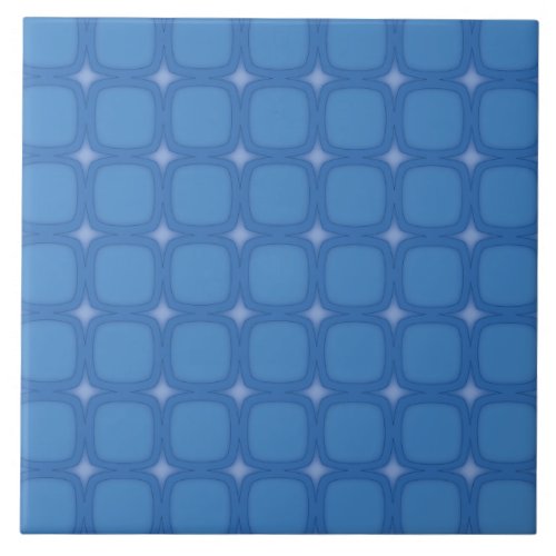 Bluesville Retro Rounded Squares Ceramic Tile