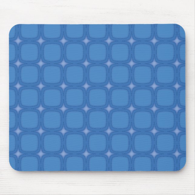 Bluesville Retro Rounded Squares Mouse Pad (Front)