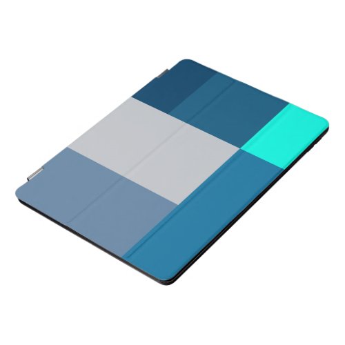 Bluesy Blues And Gray Color Block Print iPad Pro Cover