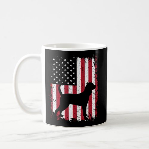 Bluetick Coonhound 4Th July American Usa Flag Dog  Coffee Mug