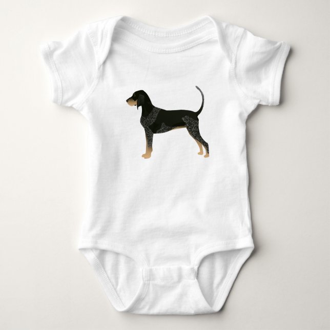 Bluetick Coonhound Basic Breed Customizable Design Baby Bodysuit (Front)