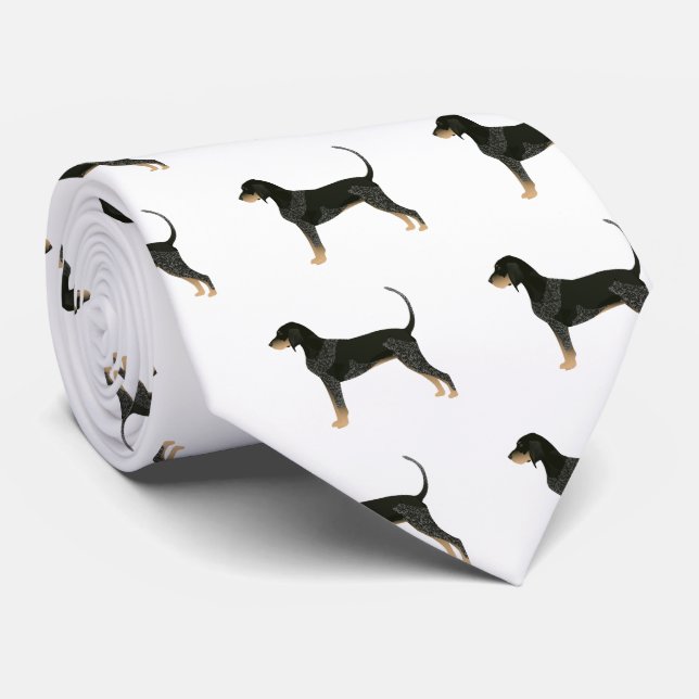 Bluetick Coonhound Basic Breed Customizable Design Neck Tie (Rolled)