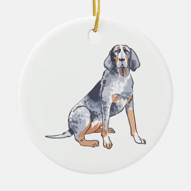 Bluetick Coonhound Ceramic Ornament (Front)
