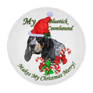 Bluetick Coonhound Christmas Cutting Board