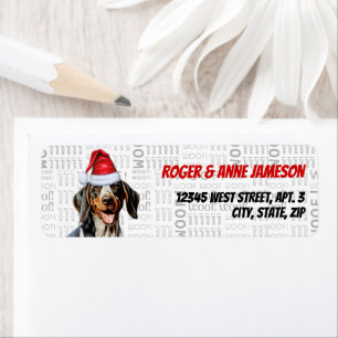 Bluetick Coonhound Christmas Dog Return Address Label