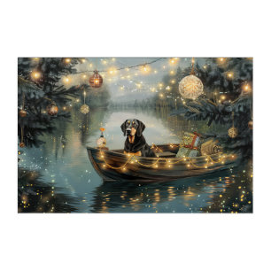 Bluetick Coonhound Christmas Festive Voyage Acrylic Print