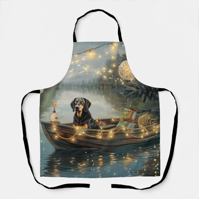 Bluetick Coonhound Christmas Festive Voyage Apron (Front)