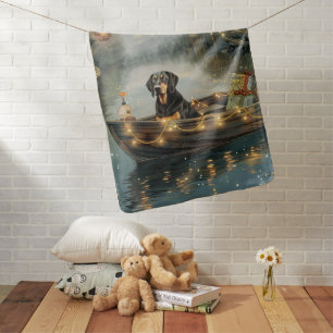 Bluetick Coonhound Christmas Festive Voyage Baby Blanket
