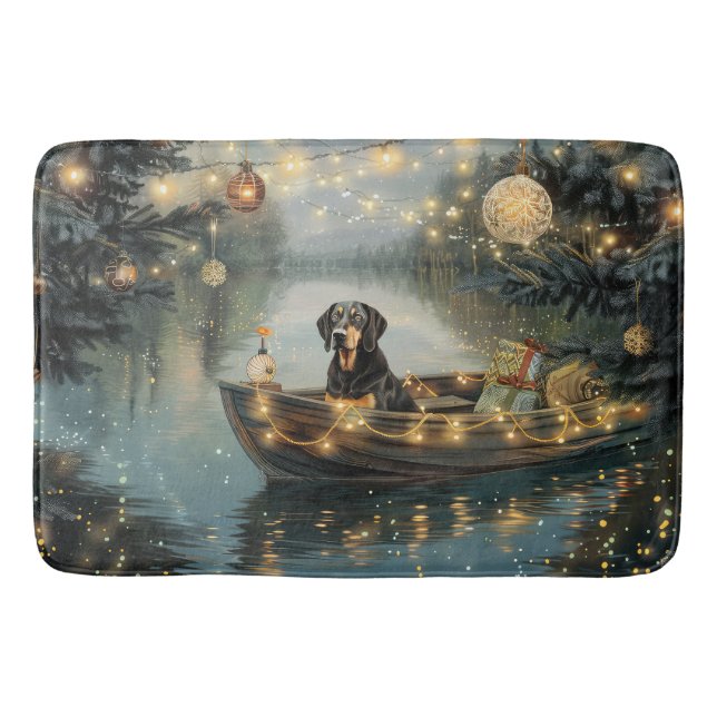 Bluetick Coonhound Christmas Festive Voyage Bath Mat (Front)